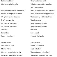 Peace in the Family,lyrics (7x5)