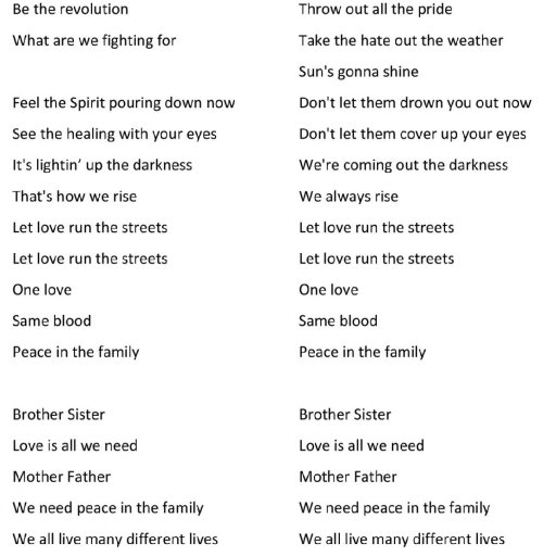 Peace in the Family,lyrics (7x5)