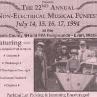 Part of the flyer for the 22nd Annual Funfest , presented by the Original Dulcimer Players Club, held at Evart, MI