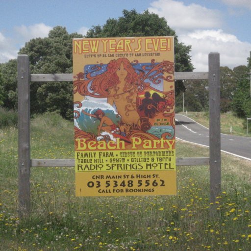 Road Sign -- BEACH PARTY in Lyonville, Includes Table Hill