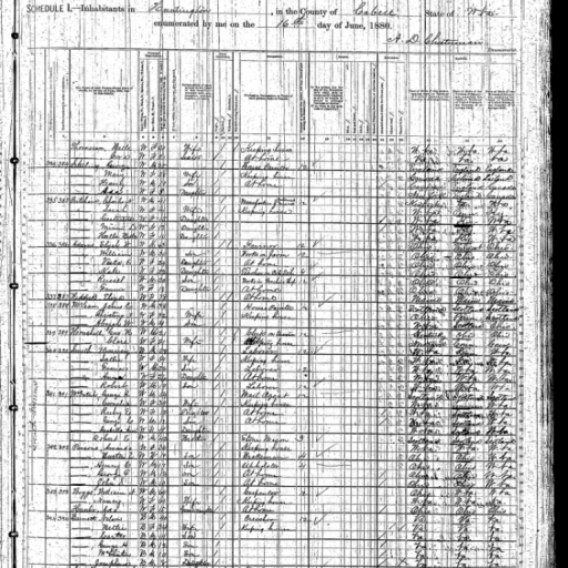 1880 Census Charles Prichard Huntington WV