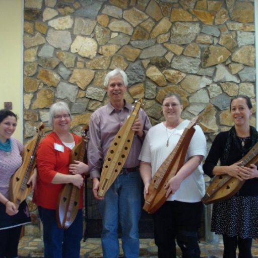 JCC Folk School dulcimer class Mar 2014 Leah Dolgoy, Maria Sharpe, Terry Killebrew, Jan Potts, Aubrey Atwater