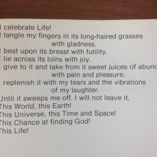 Jean Ritchie's poem I Celebrate Life, the last work that Pete Seeger recorded before his death