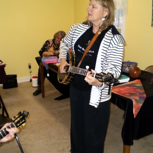 Mary Z Cox on banjo