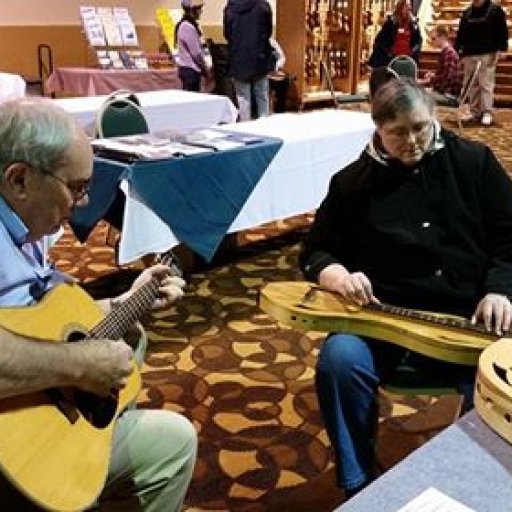 2015 01 10 Bill Johnson and I jam at Walter Lay's booth