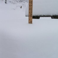 14" on the picnic table...